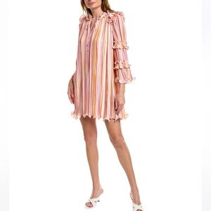 BCBGMAXAZRIA Accordion Pleated Shift Dress